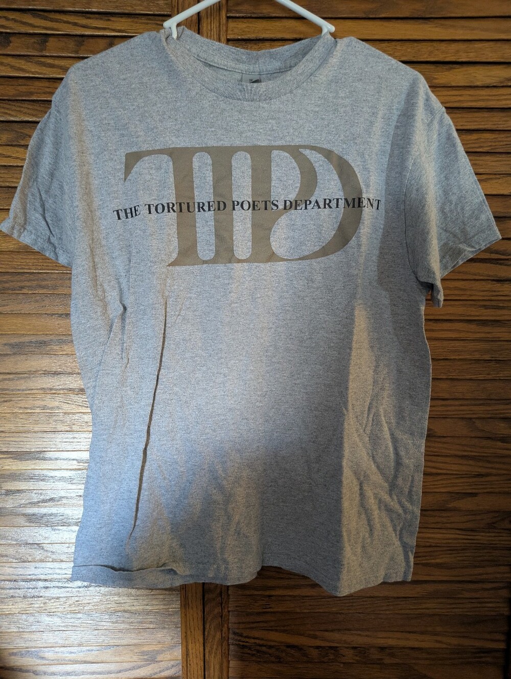 Tortured Poets Department Gray Taylor Swift Tee Shirt Size Medium